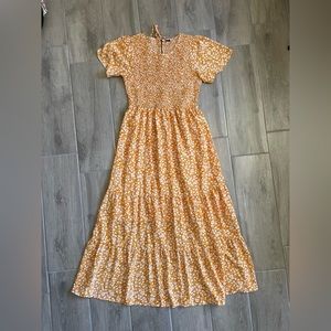 Orange Summer Floral Dress